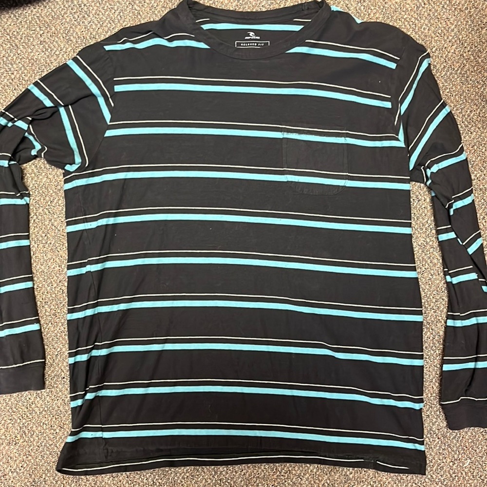 Rip Curl relaxed fit XL striped long sleeve